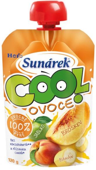 12x SUNÁREK Cool ovoce Broskev-Banán-Jablko (120 g) – ovocný příkrm - obrázek 2