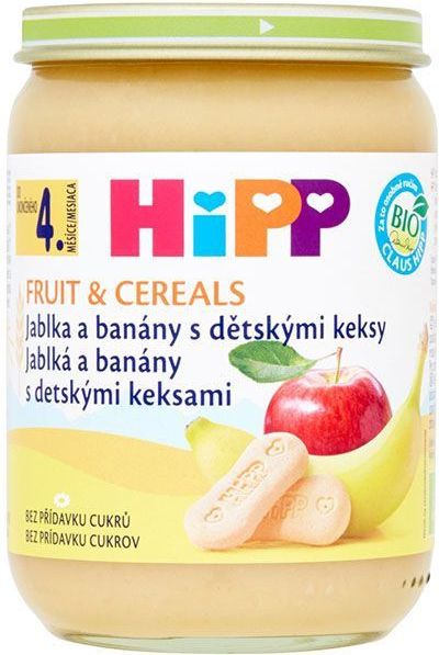 3x HiPP BIO Jablka a banány s dětskými keksy (190 g) - ovocný příkrm - obrázek 2