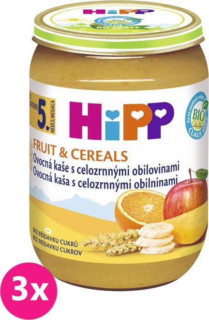 HiPP BIO Ovocná s celozrnnými obilovinami 3 x 190 g - obrázek 1