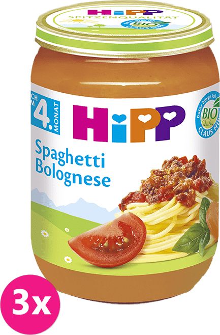 HIPP BIO špagety v boloňské omáčce 3 x 190 g - obrázek 1