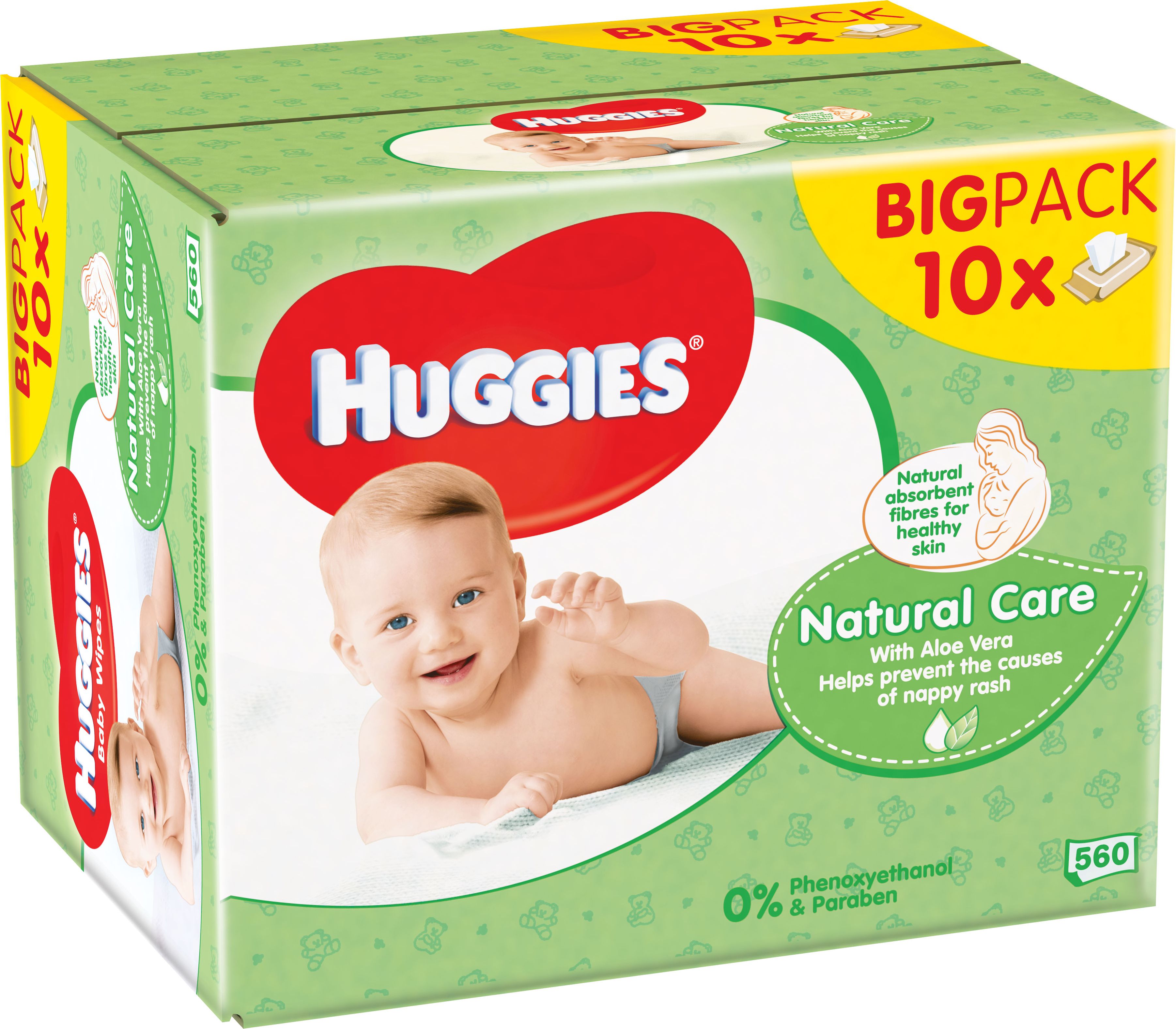 10x HUGGIES Single Natural Care 56 ks - vlhčené ubrousky - obrázek 1