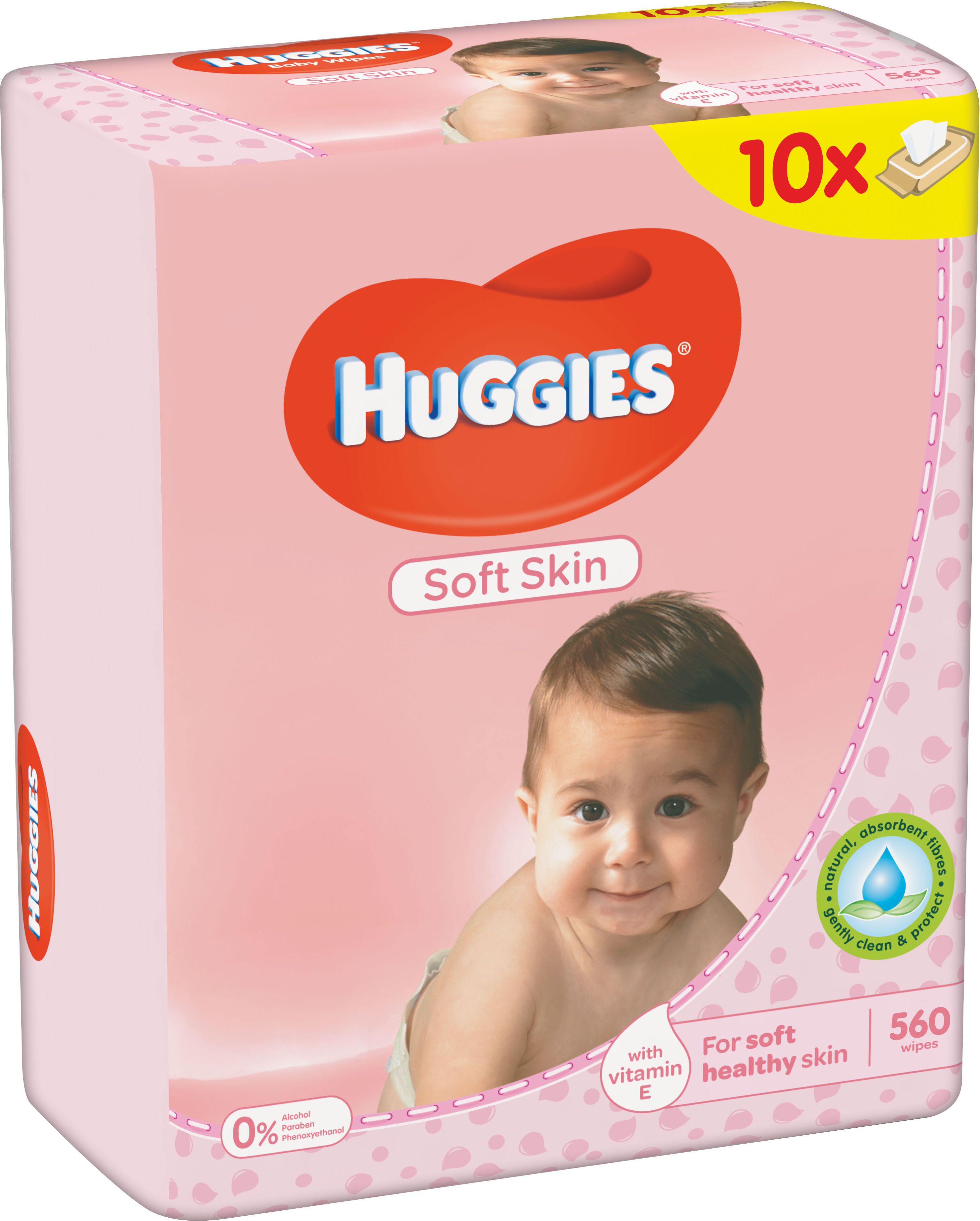 10x HUGGIES® Single Soft Skin 56 ks - vlhčené ubrousky - obrázek 1