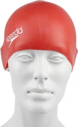 Plavecká čepice Speedo Plain Moulded Silicone Junior červená - obrázek 2