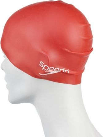 Plavecká čepice Speedo Plain Moulded Silicone Junior červená - obrázek 4