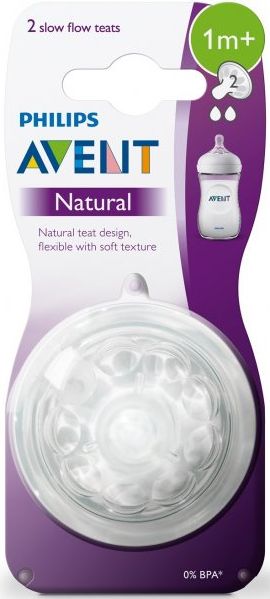Avent dudlík natural pomalý průtok 2 ks bílá - obrázek 2