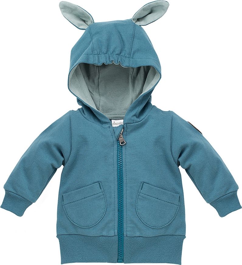 PINOKIO Mikina na zip s kapuci Happy Llama vel. 98 – tyrkysová - obrázek 1
