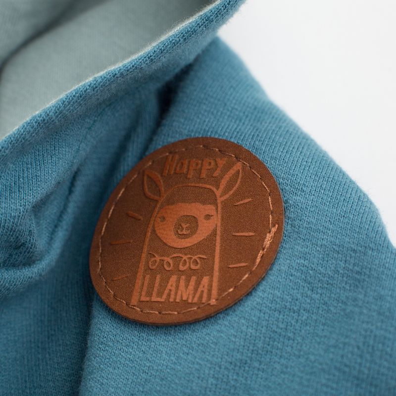 PINOKIO Mikina na zip s kapuci Happy Llama vel. 98 – tyrkysová - obrázek 2