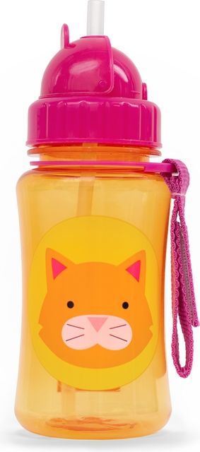 SKIP HOP Zoo Lahvička s brčkem (350 ml) - Kočička - obrázek 1