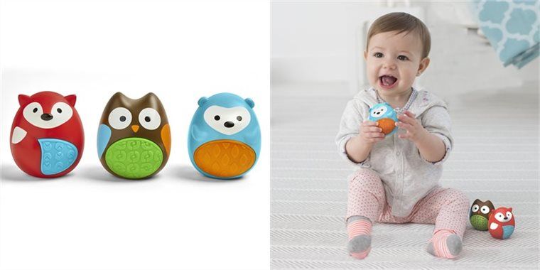 SKIP HOP E&M Chrastítka, set 3 ks – liška, sovička, ježeček - obrázek 2