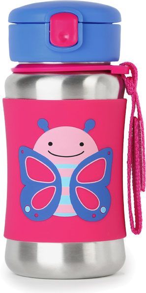 SKIP HOP Zoo Láhev na vodu nerezová 350 ml - Motýlek - obrázek 1