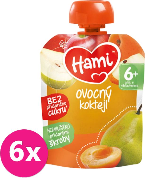 6x HAMI Ovocná kapsička Ovocný koktejl (90 g) - obrázek 1