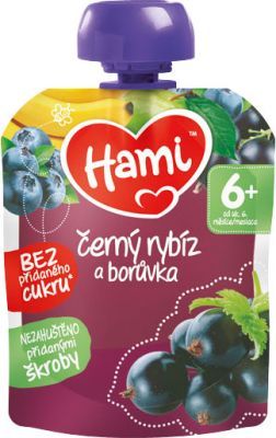 6x HAMI Kapsička černý rybíz a borůvka 90 g - ovocný příkrm - obrázek 2