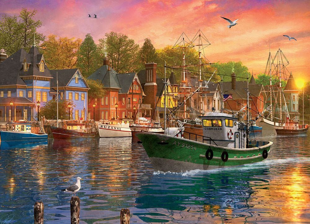 EuroGraphics Puzzle 1000 dílků Dominic Davison - Harbor Sunset - obrázek 1