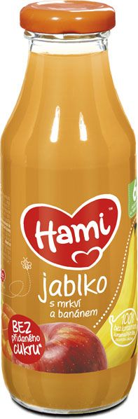 6x HAMI Nápoj s jablko s mrkví a banánem (300 ml) - obrázek 2
