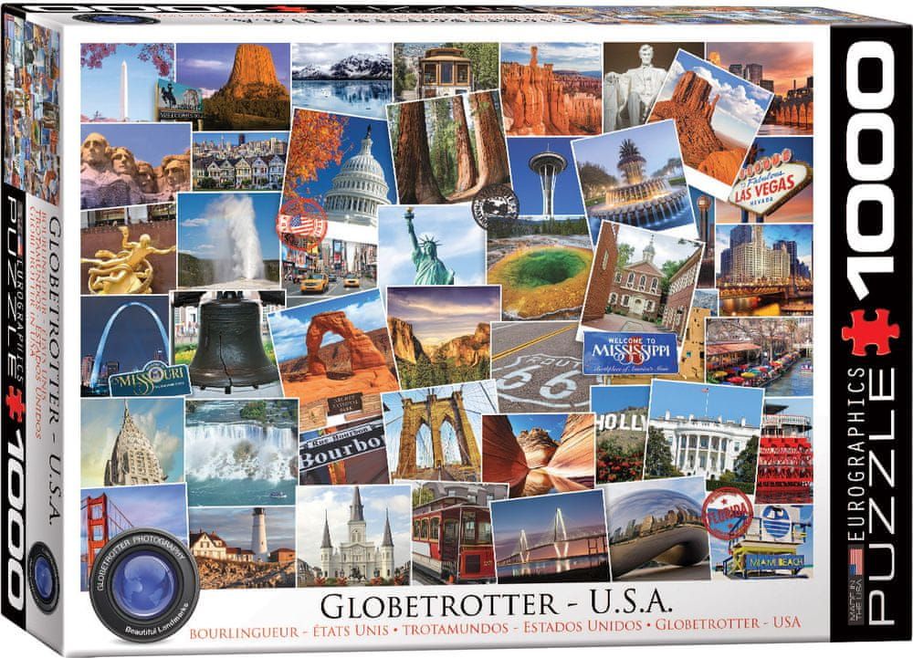 EuroGraphics Puzzle 1000 dílků Globetrotter USA - obrázek 1
