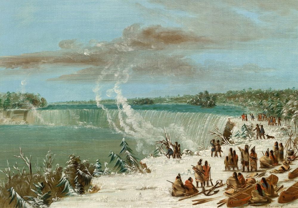 Grafika Puzzle 1000 dílků George Catlin: Portage Around the Falls of Niagara - obrázek 1