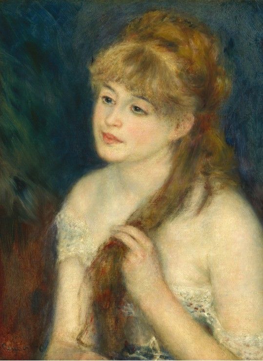 Grafika Puzzle 300 dílků Auguste Renoir: Young Woman Braiding Her Hair, 1876 - obrázek 1