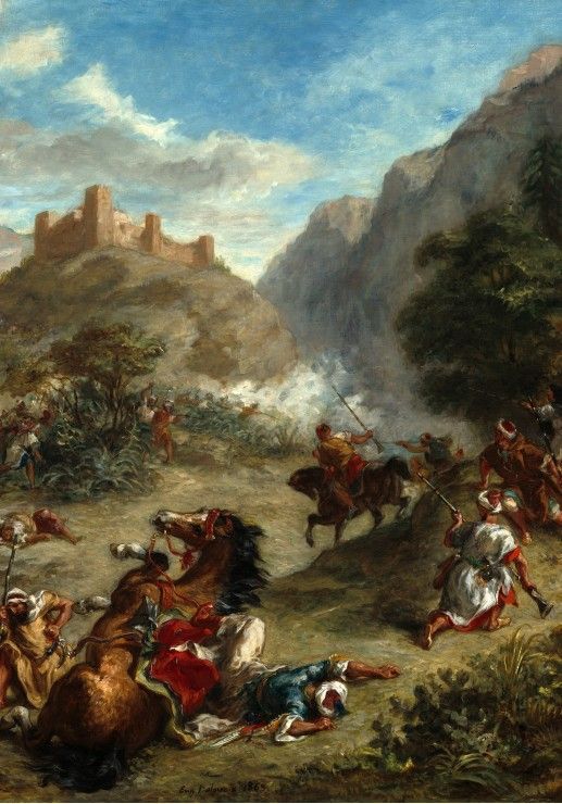 Grafika Puzzle 1000 dílků Eugène Delacroix: Arabs Skirmishing in the Mountain - obrázek 1