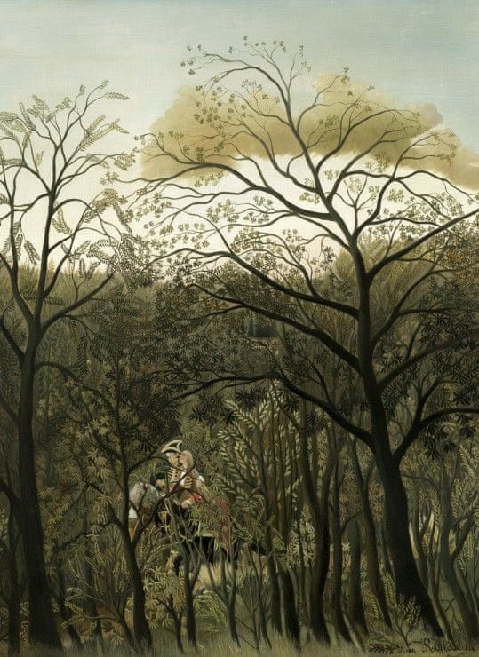 Grafika Puzzle 300 dílků Henri Rousseau: Rendezvous in the Forest, 1889 - obrázek 1