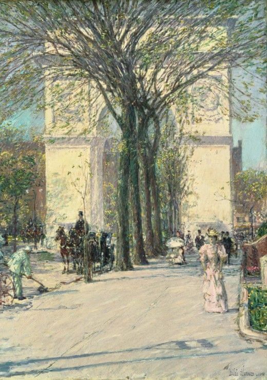Grafika Puzzle 1000 dílků Childe Hassam : Washington Arch, Spring, 1890 - obrázek 1