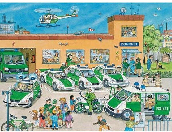 Ravensburger Puzzle 100 dílků Jigsaw Puzzle - 100 dílků - Maxi - At the Police St - obrázek 1