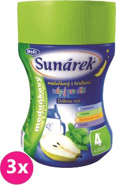 3x SUNÁREK Dobrou noc meduňka, hruška rozpustný nápoj (200 g) - dóza - obrázek 1