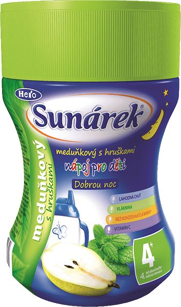 3x SUNÁREK Dobrou noc meduňka, hruška rozpustný nápoj (200 g) - dóza - obrázek 2