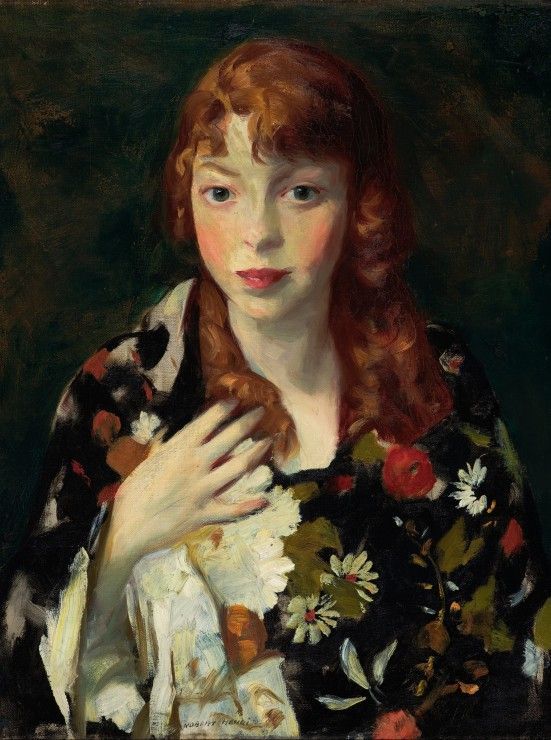 Grafika Puzzle 2000 dílků Robert Henri : Edna Smith in a Japanese Wrap, 1915 - obrázek 1