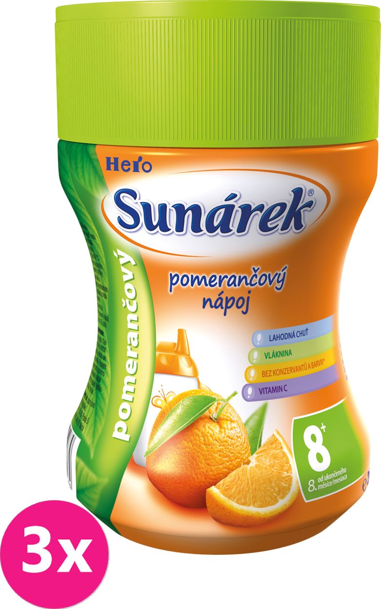 3x SUNÁREK Pomerančový rozpustný nápoj (200 g) - obrázek 1