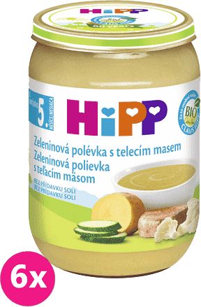 6x HIPP BIO Zeleninová polévka s telecím masem (190 g) - obrázek 1