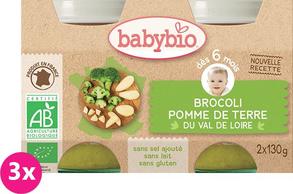 3x BABYBIO Příkrm brokolice brambory (2x130g) - obrázek 1