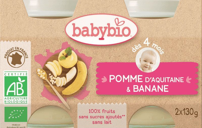 3x BABYBIO Příkrm jablko banán (2x 130 g) - obrázek 2