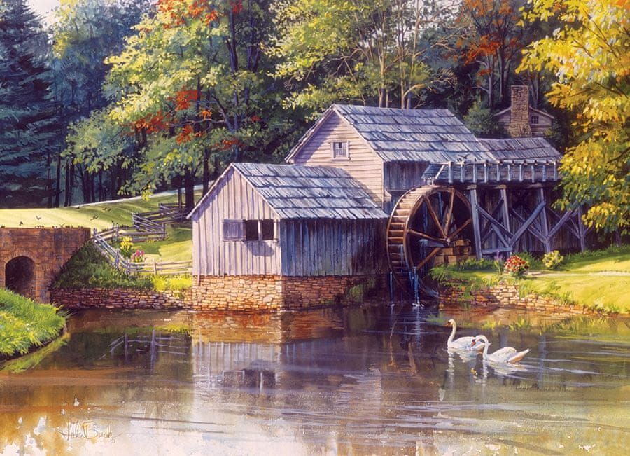Cobble Hill Puzzle 1000 dílků Luke Buck - Mabry Mill - obrázek 1