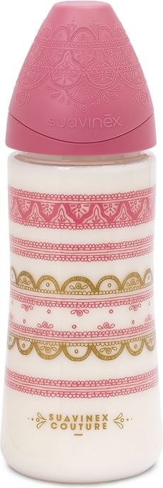 SUAVINEX Láhev 360 ml savička S Premium – růžová - obrázek 2