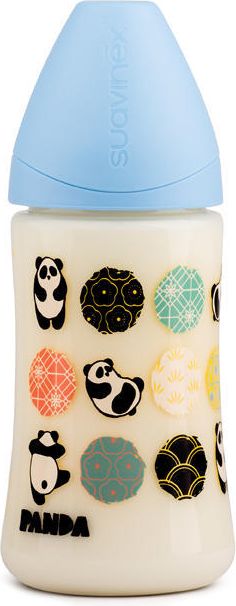 Láhev 270ml anatomická savička silikon Suavinex MODRÁ PANDA - obrázek 1