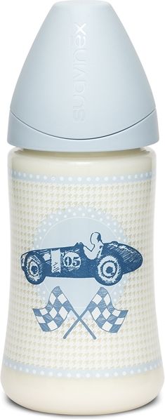 LÁHEV Široké hrdlo 270 ml Suavinex Toys MODRÉ AUTO - obrázek 1