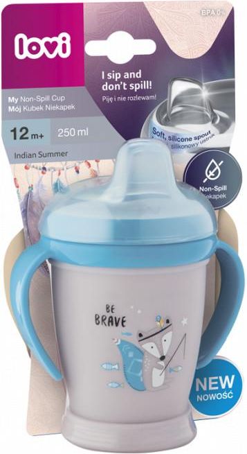 LOVI Hrníček nevylévací LOVI INDIAN SUMMER modrý 250ml 12m+ - obrázek 2