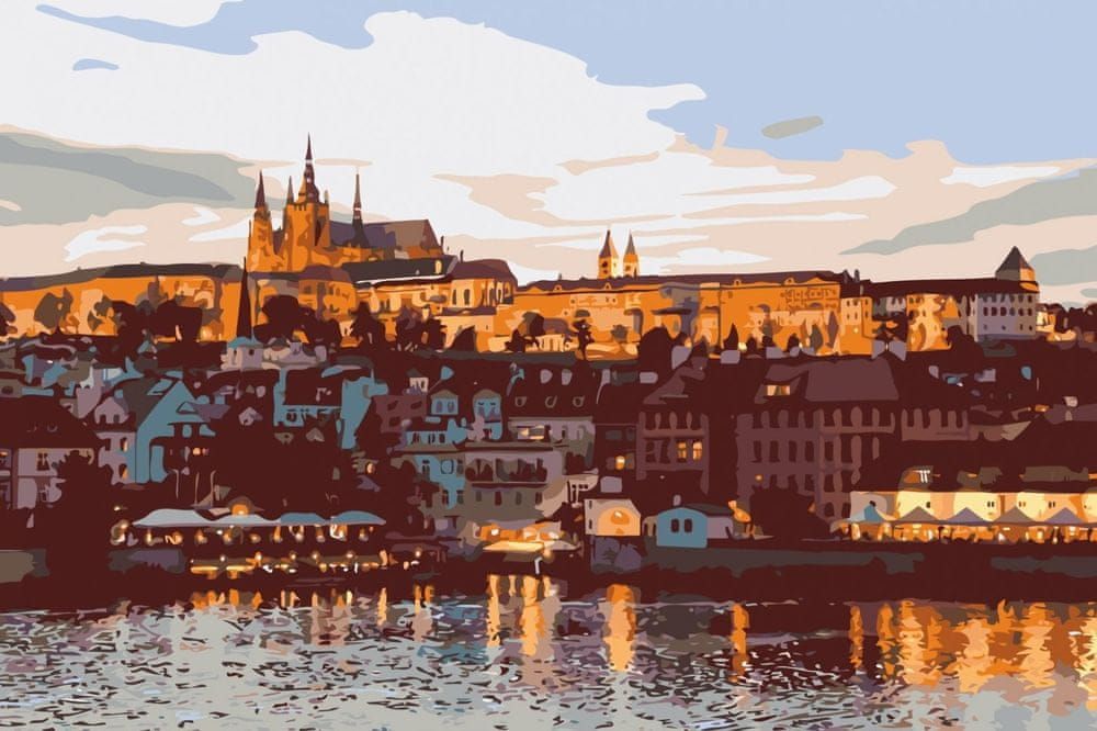 Maluješ Malování podle čísel - PRAŽSKÝ HRAD - vypnuté, 40x60 - obrázek 1