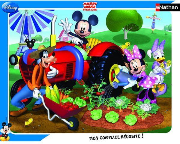 Nathan Frame Puzzle - 35 dílků - Mickey : Mickey and his Friends in the Gard - obrázek 1