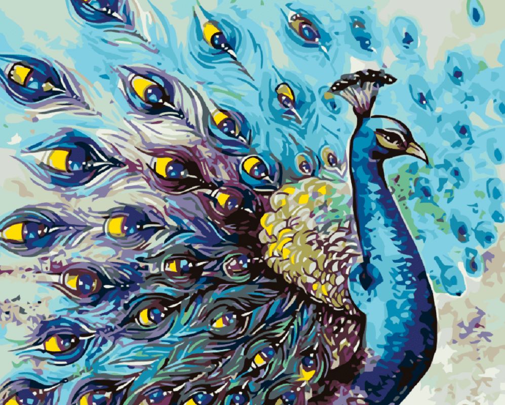 Maluješ Malování podle čísel - PYŠNÝ PÁV - 40x50, nevypnuté - obrázek 1