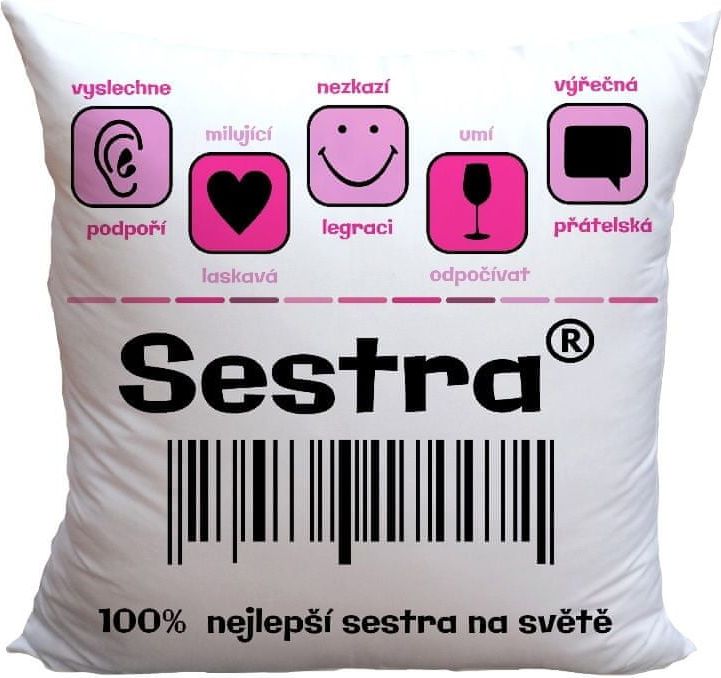 IMPAR SUBLIMACE Polštářek Sestra 100% - obrázek 1