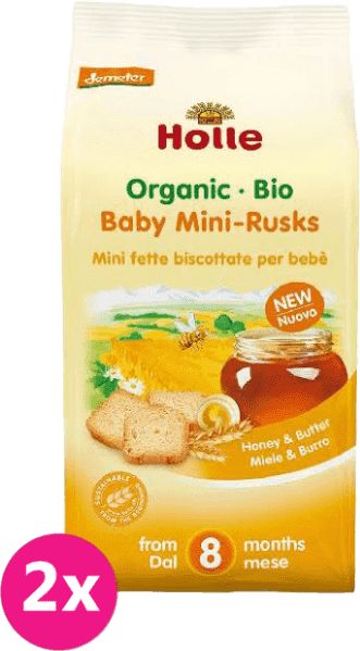 2x HOLLE Dětské špaldové mini suchary, 100 g - obrázek 1