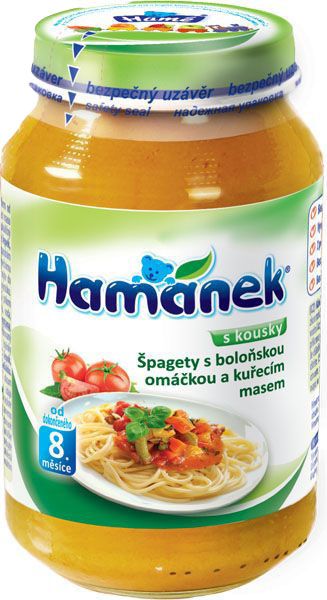 3x HAMÁNEK Špagety boloňskou omáčkou a kuřecím masem (230 g) - masozeleninový příkrm - obrázek 2