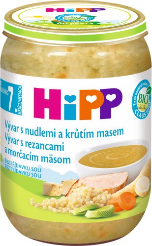 HIPP BIO Vývar s nudlemi a krůtím masem 3 x 190 g - obrázek 2