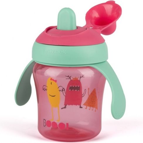 Suavinex nerozlitný hrníček Booo 200ml růžový - obrázek 2
