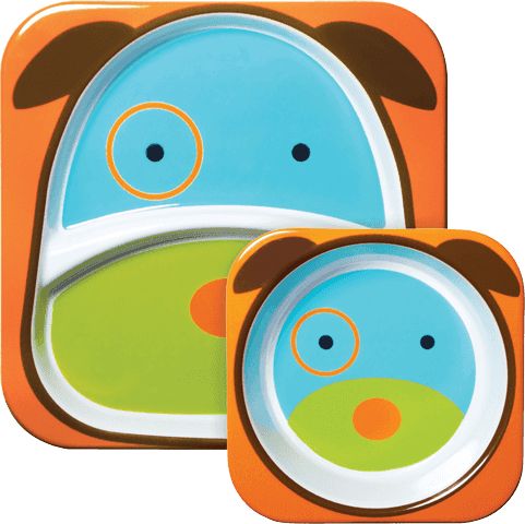 Skip hop ZOO Jídelní set miska talířek 2v1, pejsek - obrázek 1