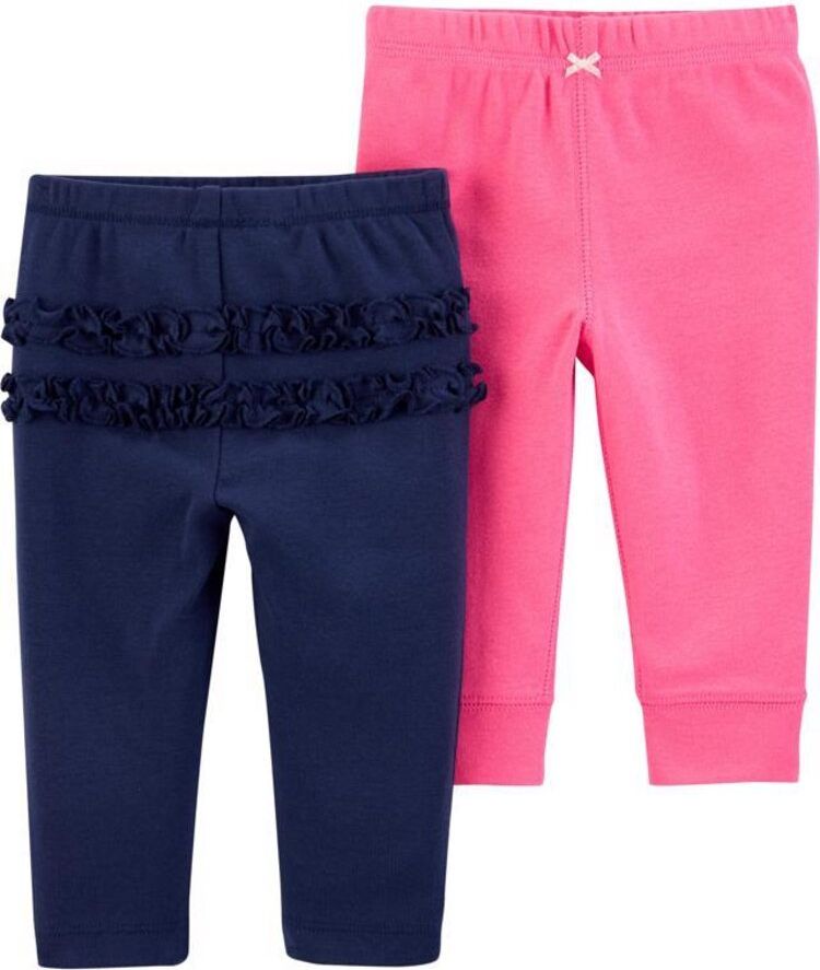 CARTER'S Kalhoty dlouhé 2 ks, modrá/růžová - 24 m/vel. 92 - obrázek 1