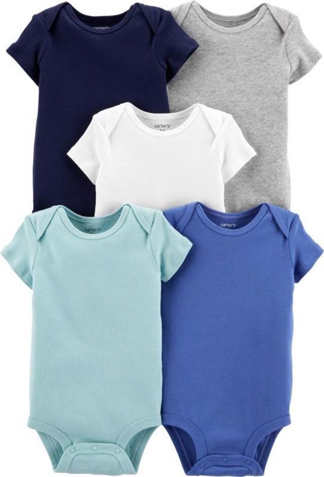 CARTER'S Body krátký rukáv 5 ks, jednobarevné - 24 m/vel. 92 - obrázek 1