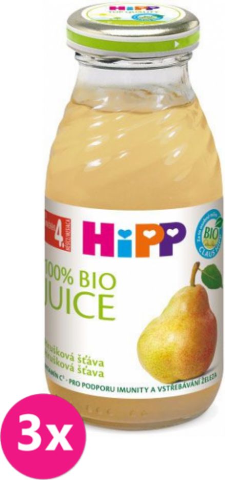 3x HiPP BIO Hrušková šťáva (200 ml) - obrázek 1
