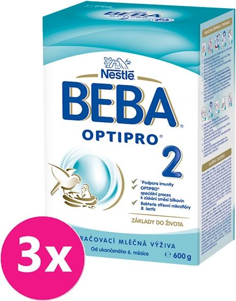 3x BEBA OPTIPRO 2 (600 g) - kojenecké mléko - obrázek 1